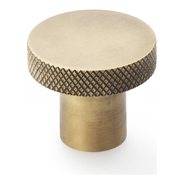 AW802-30-AB • 30mm • Antique Bronze • Alexander & Wilks Hanover Knurled Circular Cupboard Knob